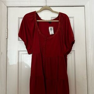 Torrid Coral Lace-Trim Top